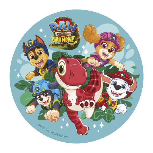 OBLEA PARA TARTAS DE PATRULLA CANINA REDONDA DE 20CM
