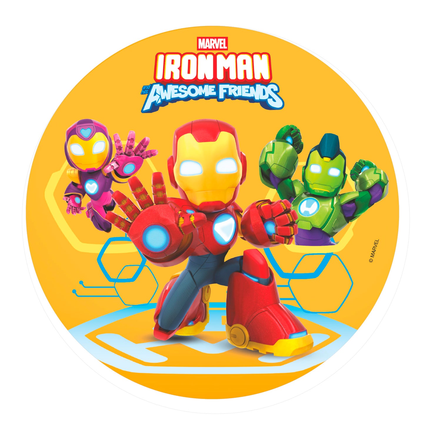 OBLEA PARA TARTAS DE IRON MAN REDONDA DE 20CM