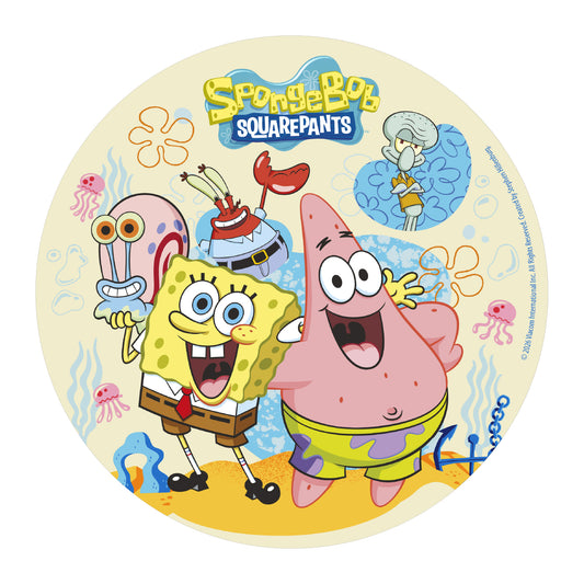 OBLEA PARA TARTAS DE BOB ESPONJA DE 20CM