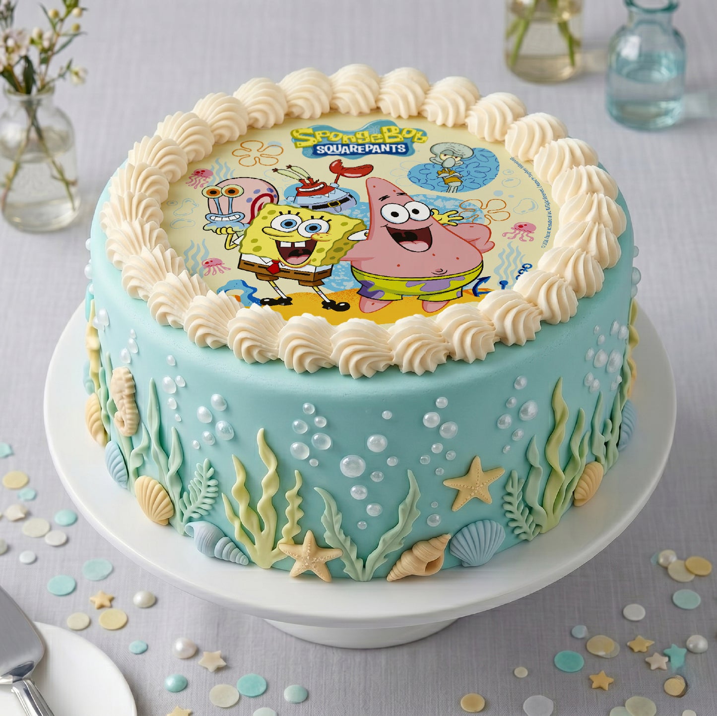 OBLEA PARA TARTAS DE BOB ESPONJA DE 20CM