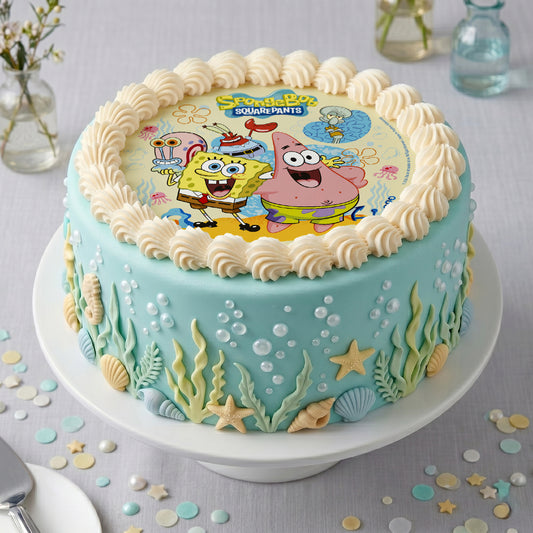 OBLEA PARA TARTAS DE BOB ESPONJA DE 20CM