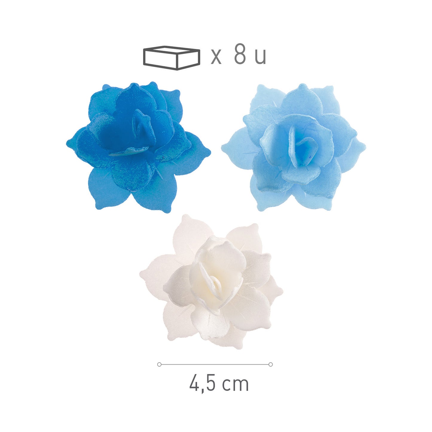 MINI NENUFAR DE OBLEA COMESTIBLES 4,5CM 8 UD