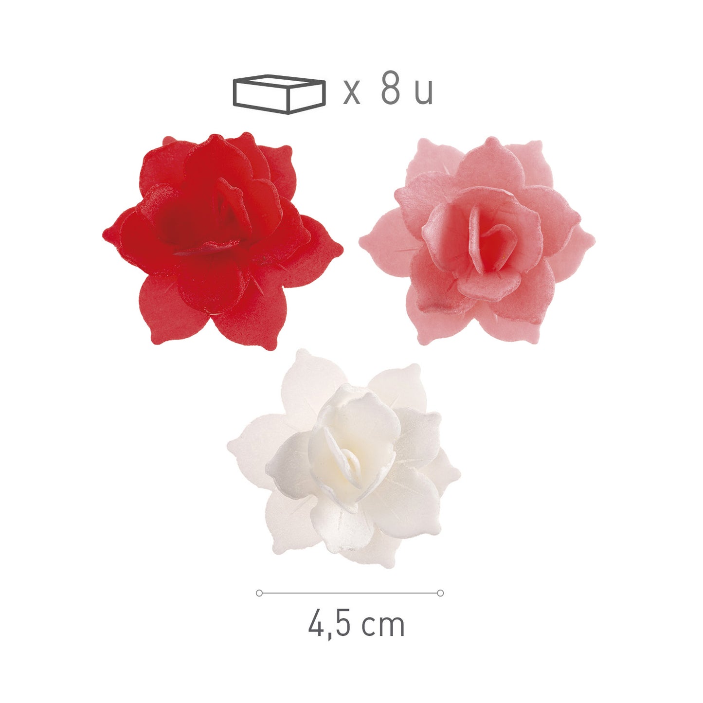 MINI NENUFAR DE OBLEA COMESTIBLES 4,5CM 8 UD