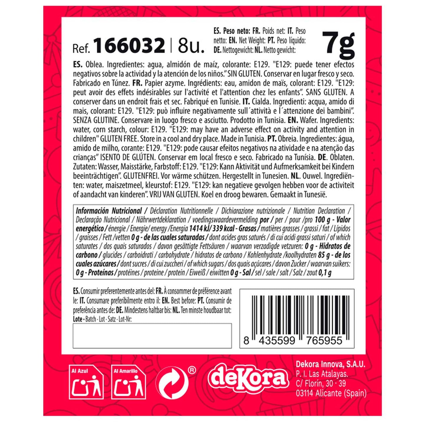 MINI NENUFAR DE OBLEA COMESTIBLES 4,5CM 8 UD