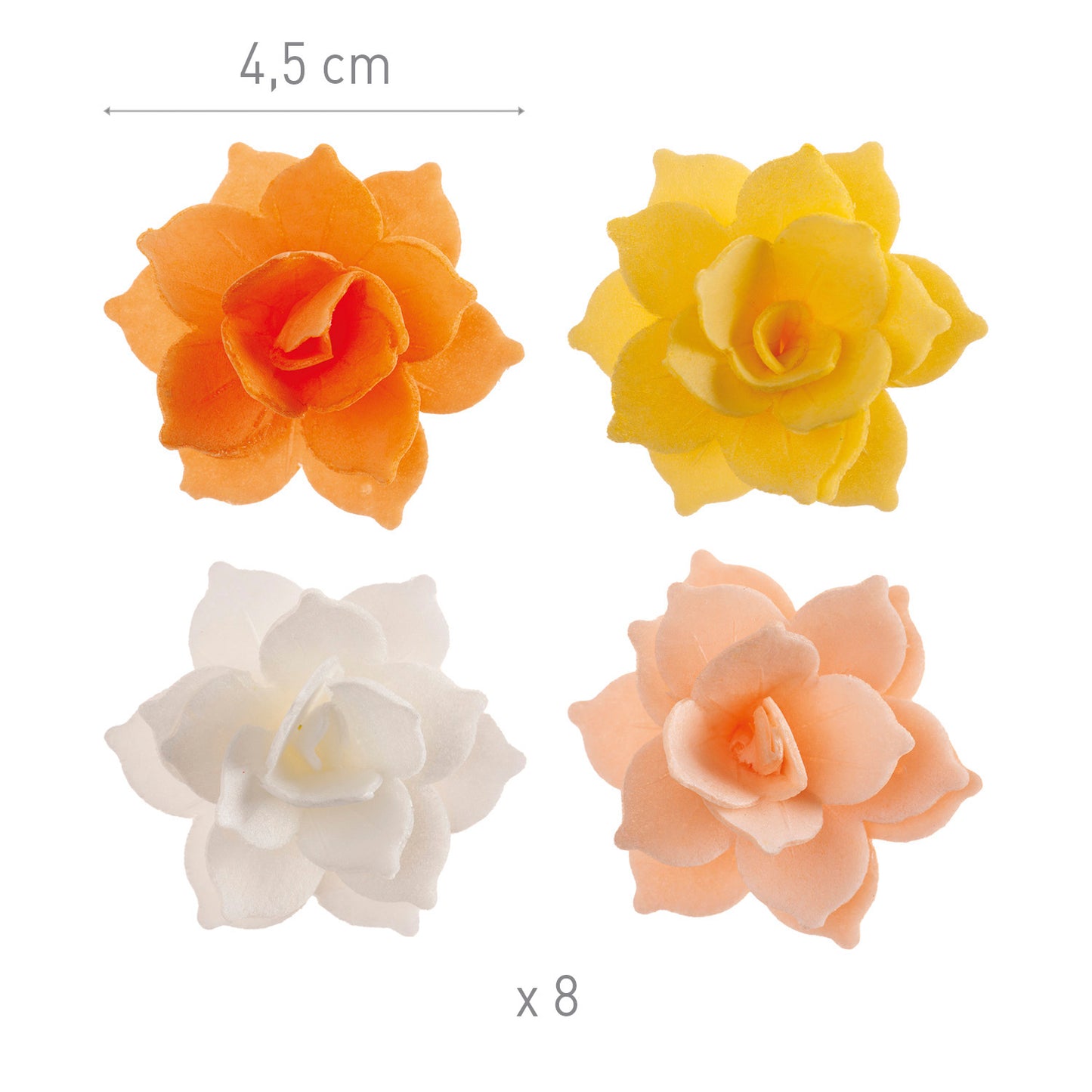 MINI NENUFAR DE OBLEA COMESTIBLES 4,5CM 8 UD