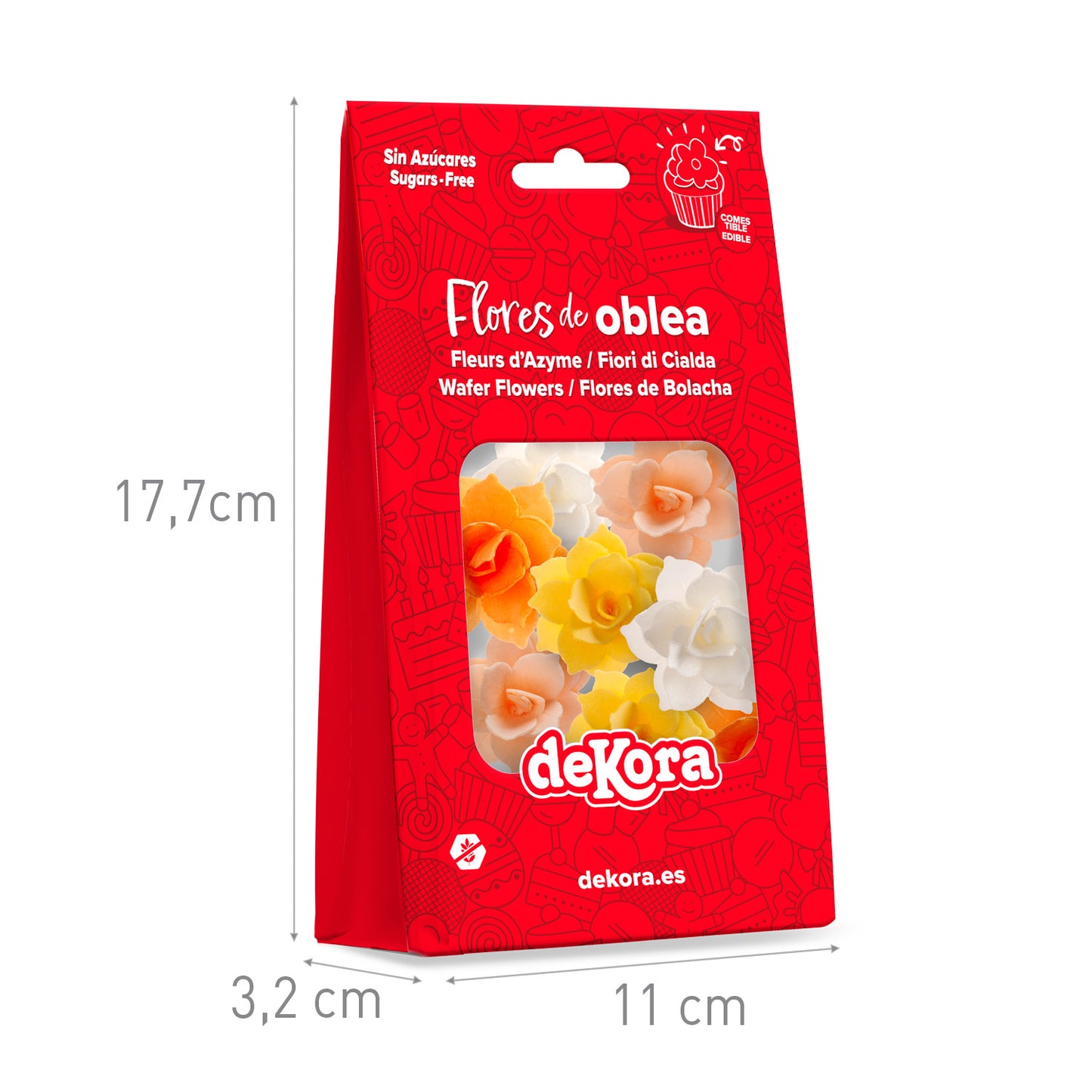MINI NENUFAR DE OBLEA COMESTIBLES 4,5CM 8 UD