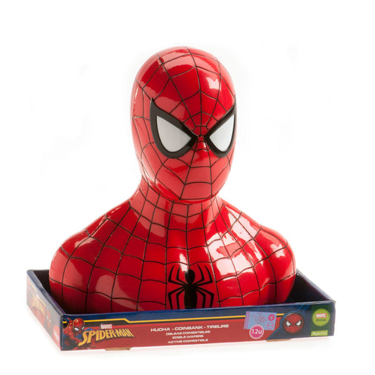 HUCHA SPIDERMAN CON BILLETES DE OBLEA 10GR