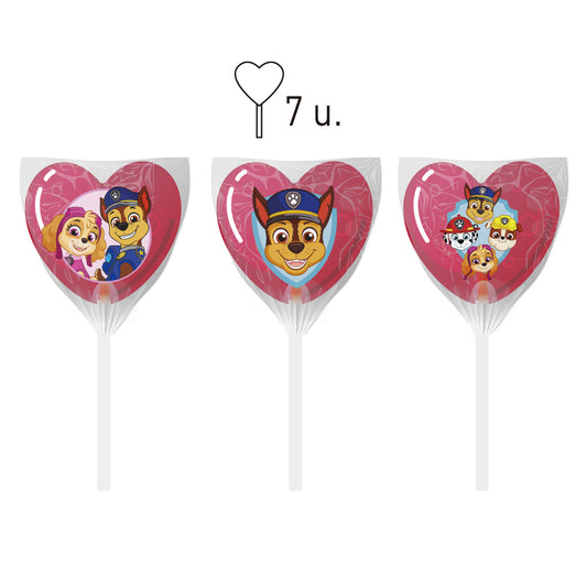 PIRULETAS CARAMELO CORAZÓN DE PATRULLA CANINA
