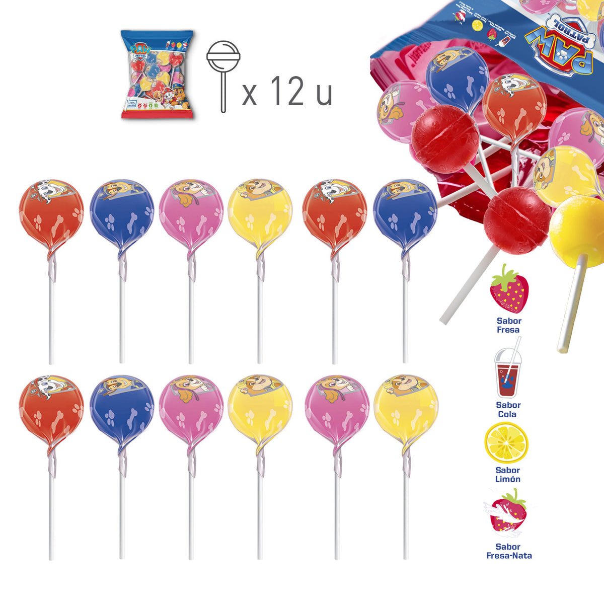 CARAMELO CON PALO DE PATRULLA CANINA 12 GR