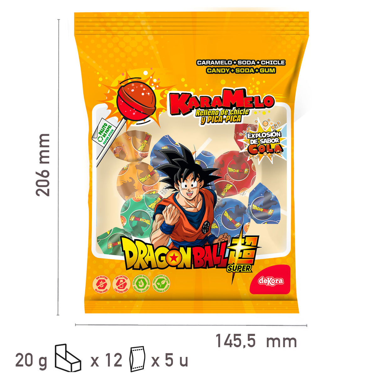 CARAMELO CON PALO DE DRAGON BALL 20 GR