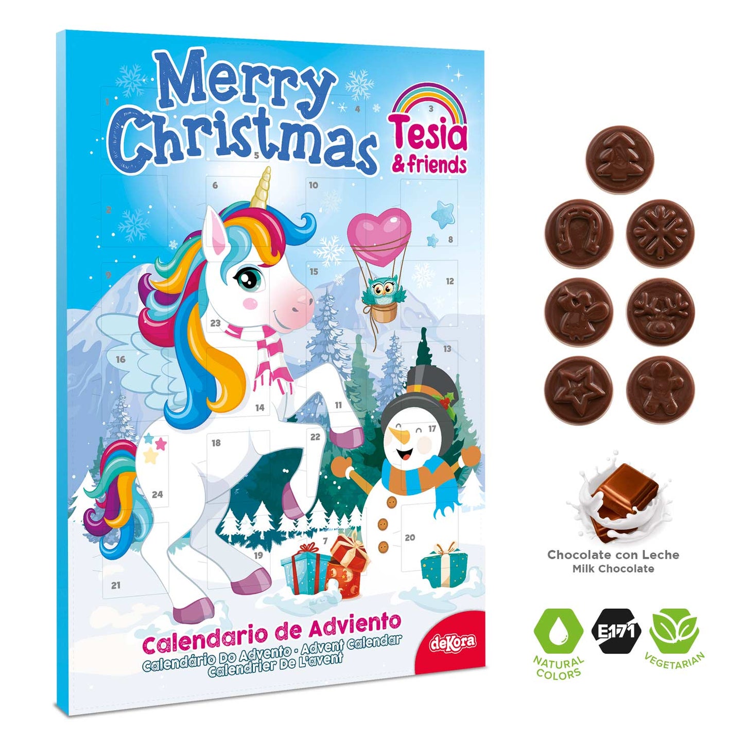 CALENDARIO ADVIENTO NAVIDAD UNICORNIO TESIA | 24 Chocolates
