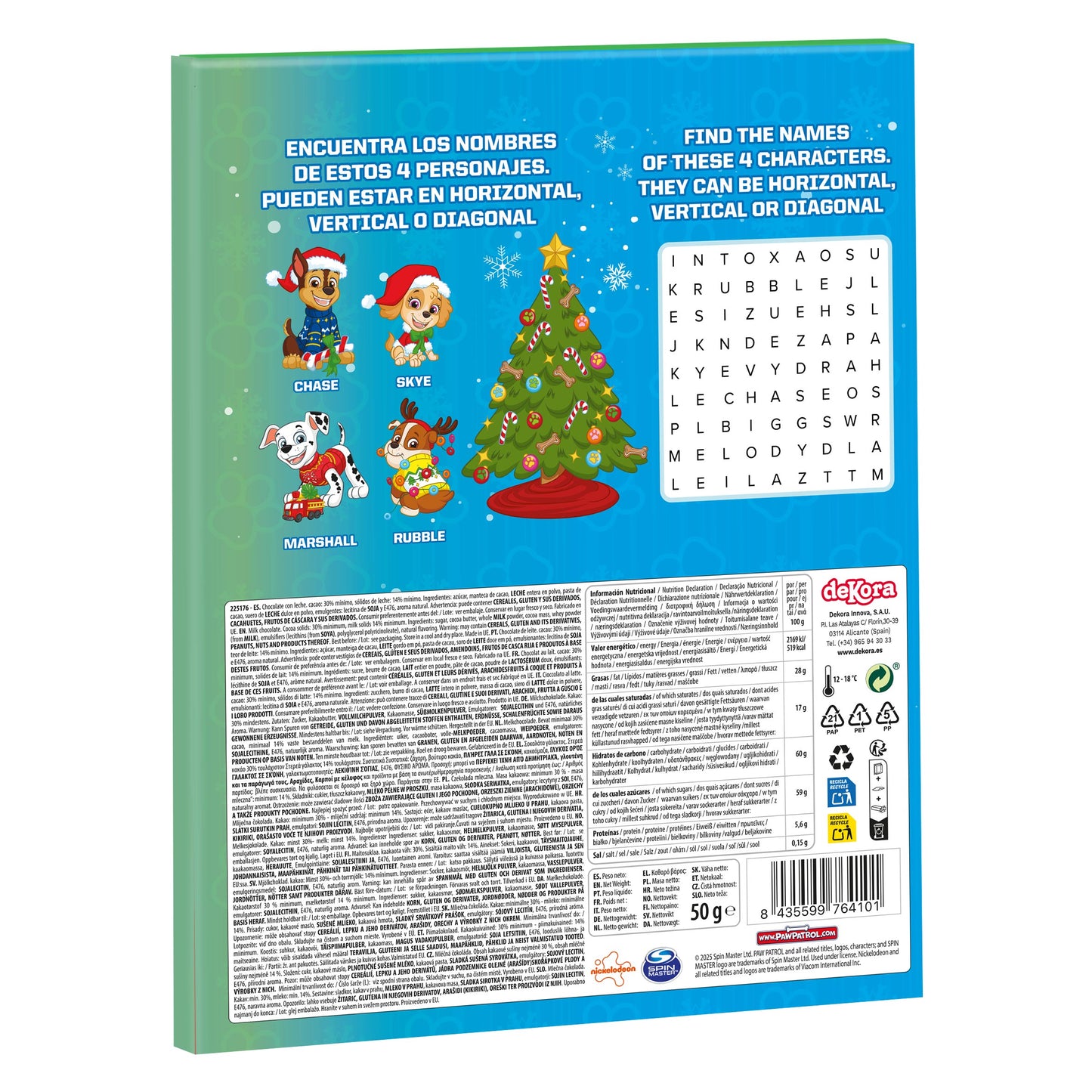 CALENDARIO ADVIENTO NAVIDAD PATRULLA CANINA | 24 Chocolates