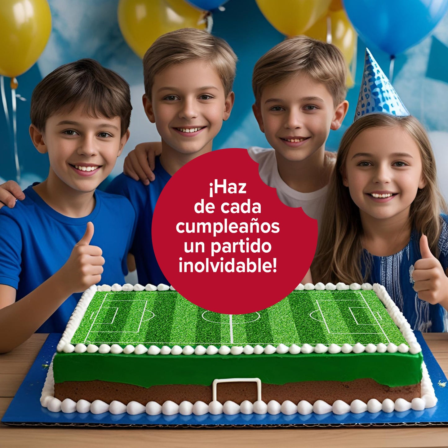 LÁMINA PARA TARTAS DE CAMPO DE FUTBOL RECTANGULAR DE 15x21 CM