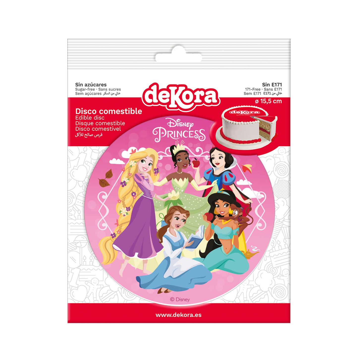 DISCO PARA TARTAS DE PRINCESAS DE 16CM