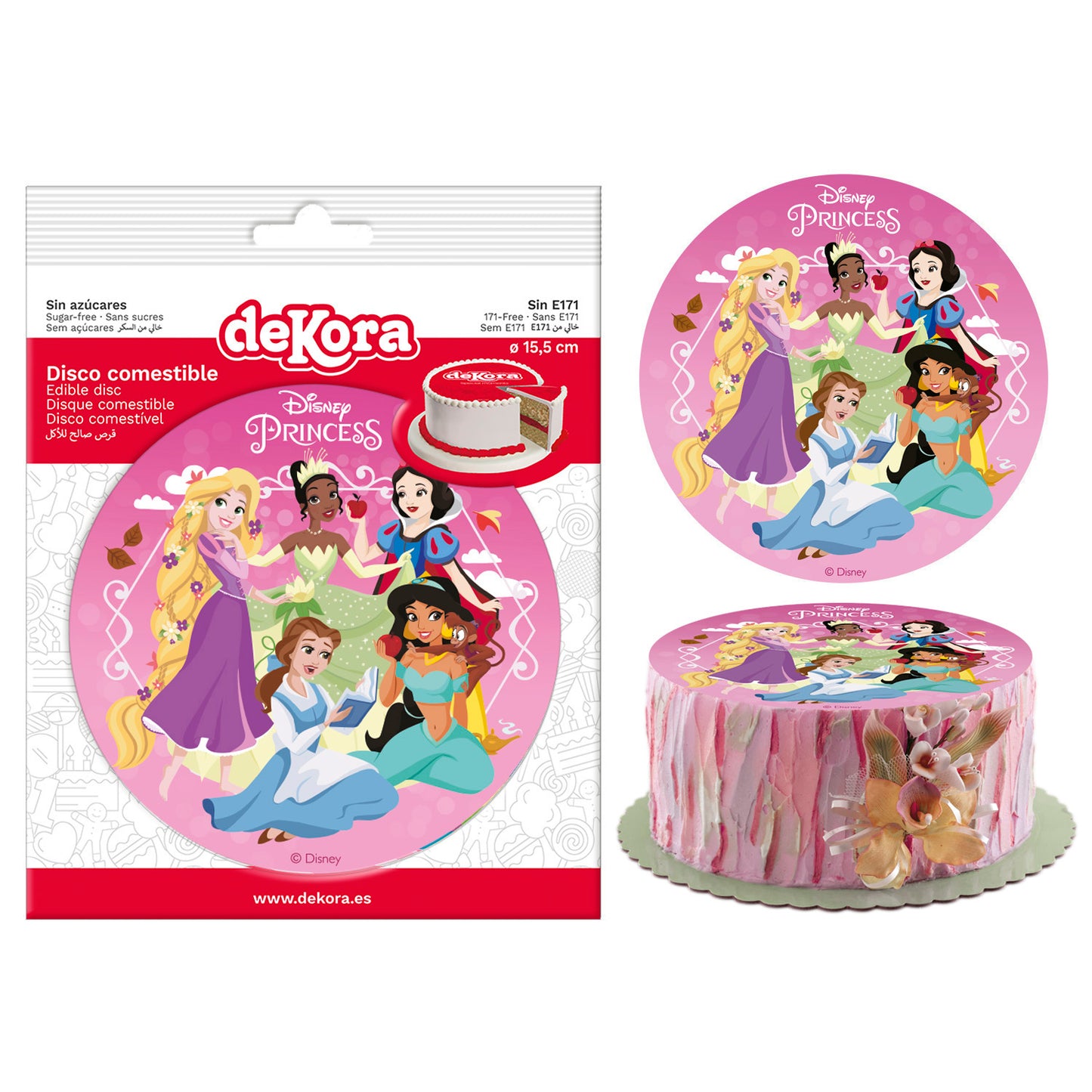DISCO PARA TARTAS DE PRINCESAS DE 16CM