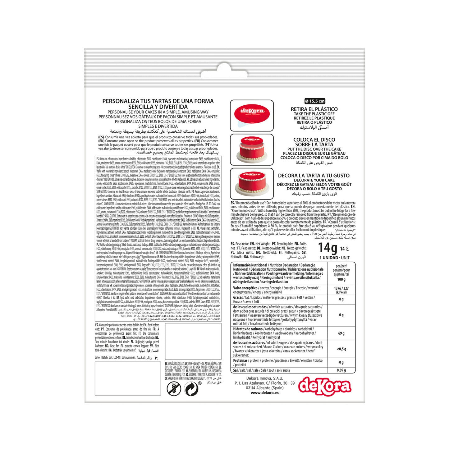 OBLEA PARA TARTAS DE PEPPA PIG REDONDA DE 20CM