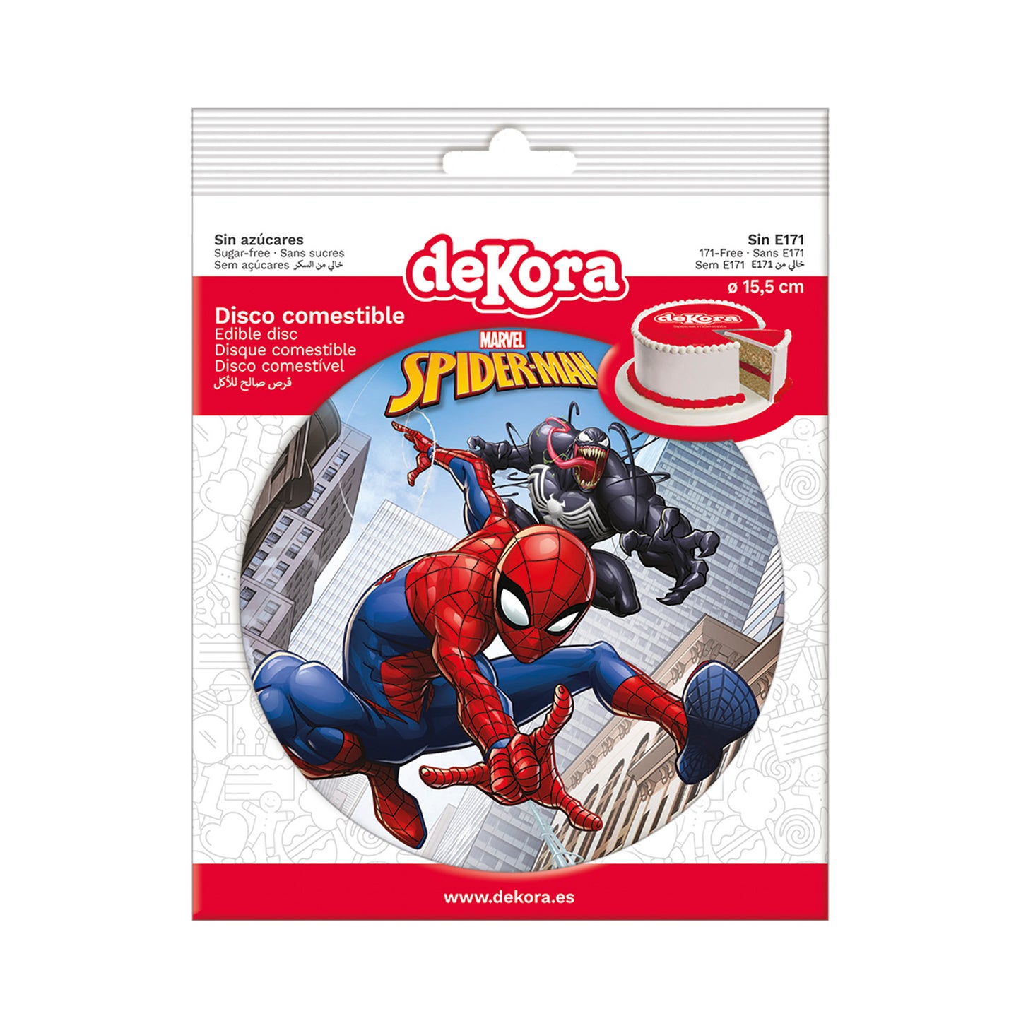DISCO PARA TARTAS DE SPPIDERMAN DE 16CM