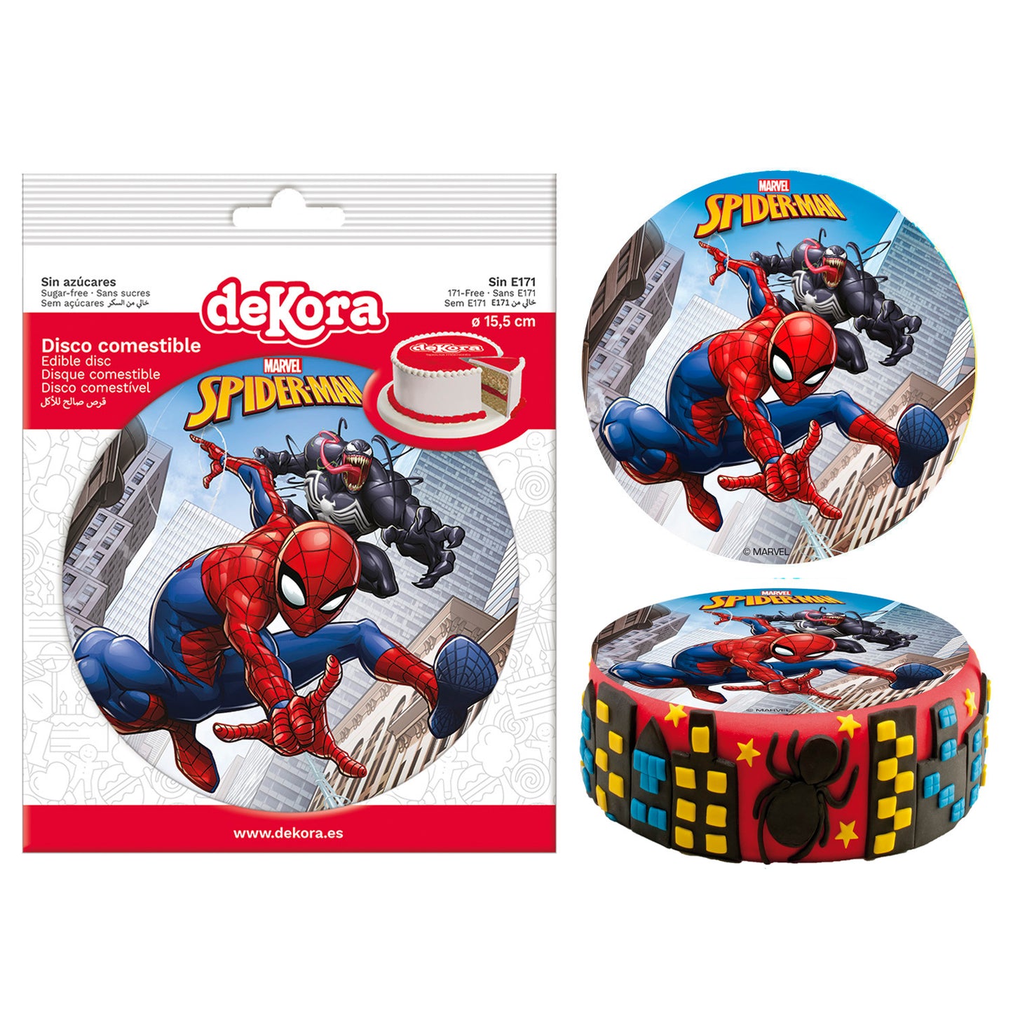 DISCO PARA TARTAS DE SPPIDERMAN DE 16CM