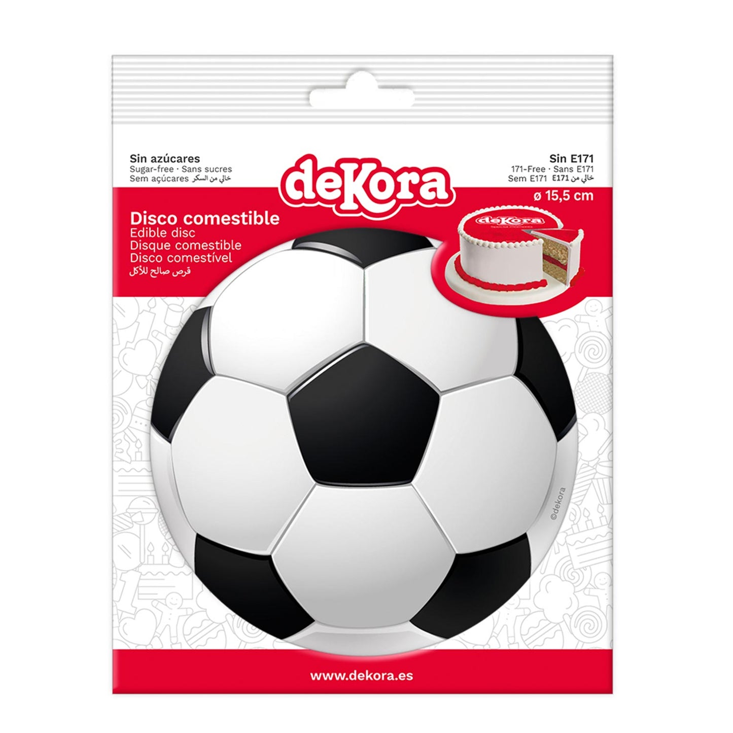 DISCO PARA TARTAS DE BALON DE FUTBOL DE 16CM