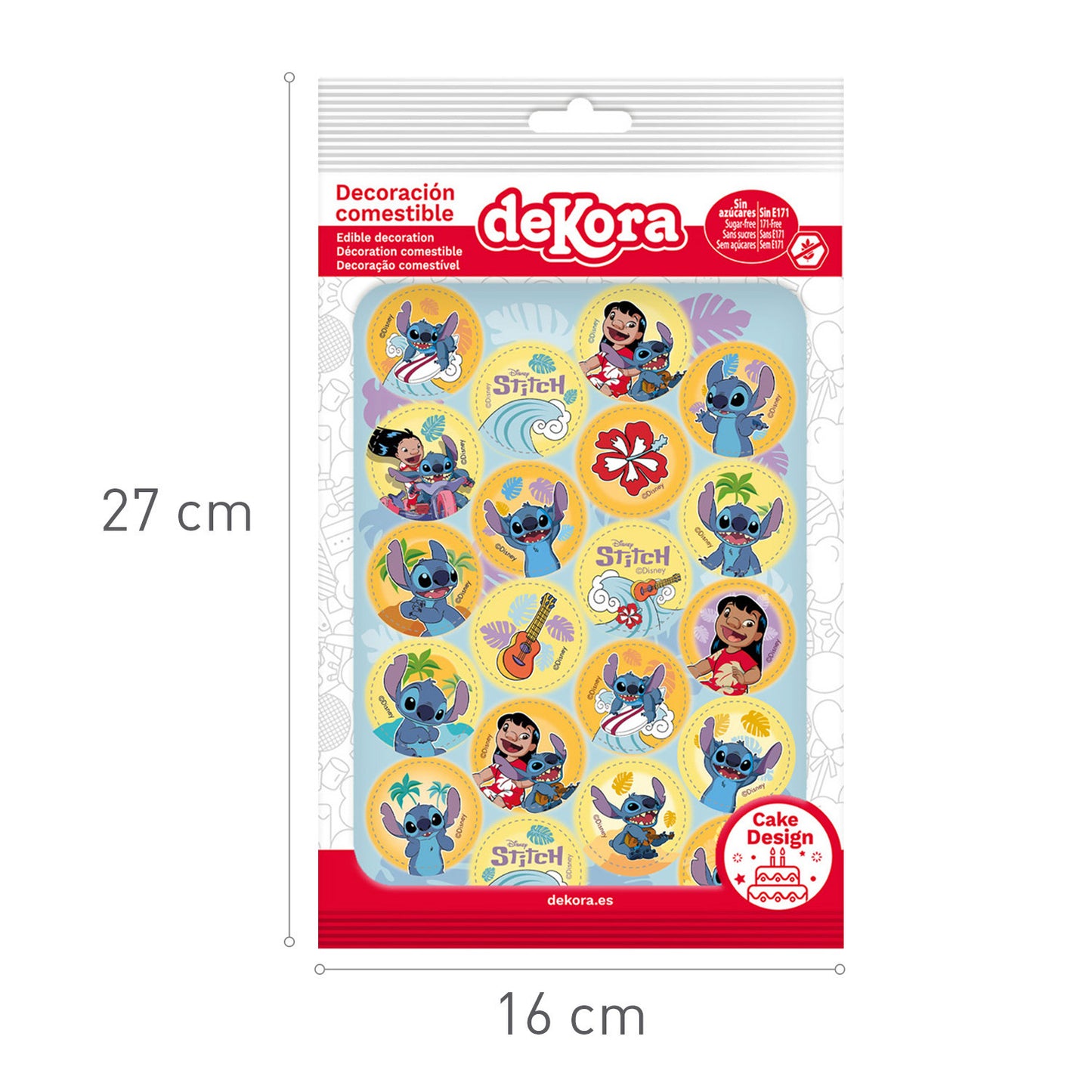MINI DISCOS DE OBLEA DE STITCH REDONDOS DE 3,4CM