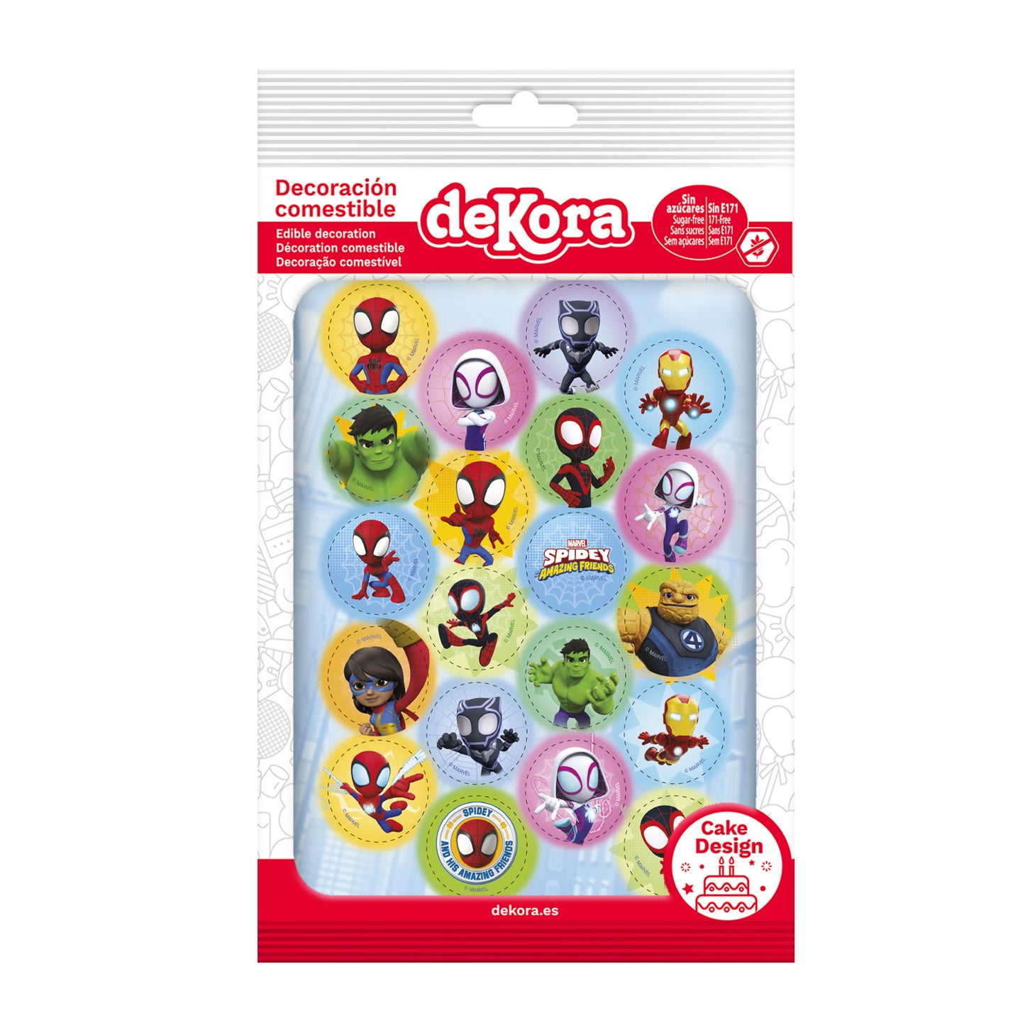 MINI DISCOS DE OBLEA DE SPIDEY REDONDOS DE 3,4CM