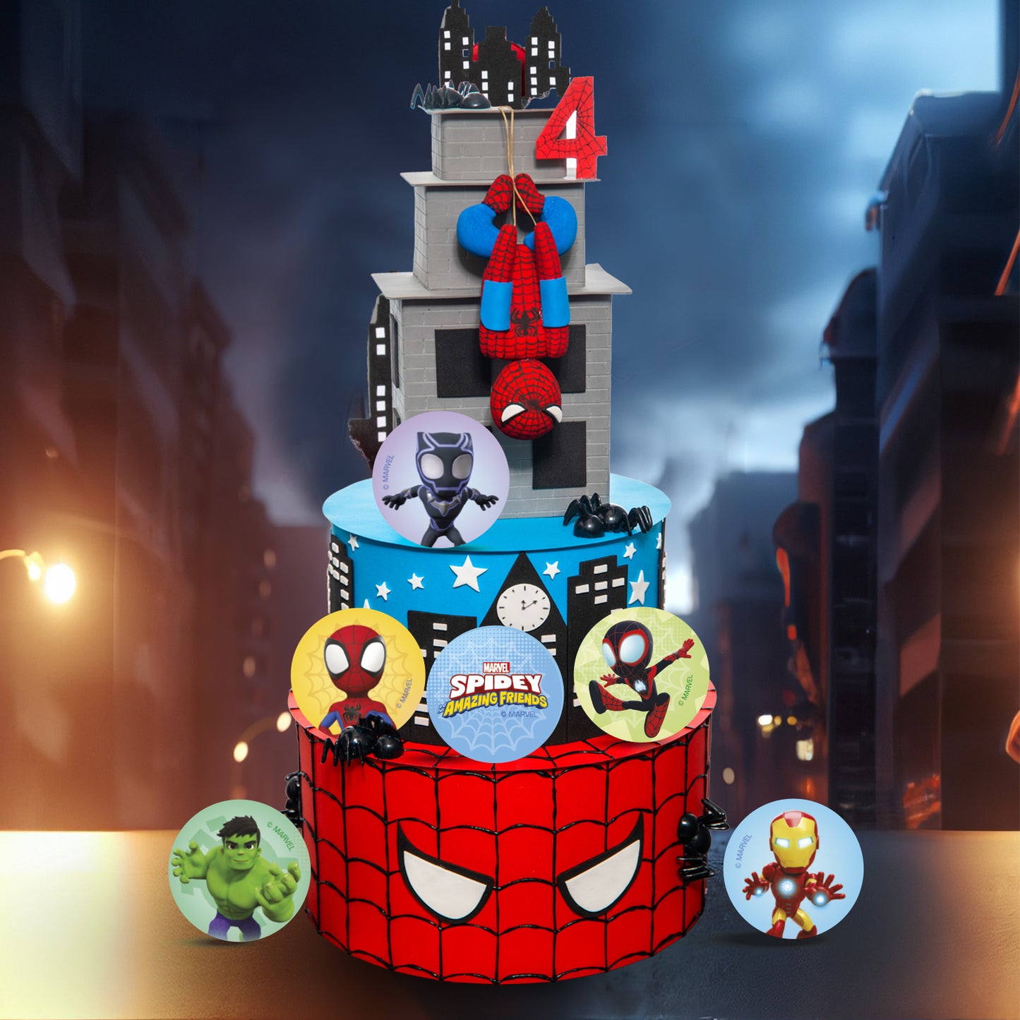 MINI DISCOS DE OBLEA DE SPIDEY REDONDOS DE 3,4CM