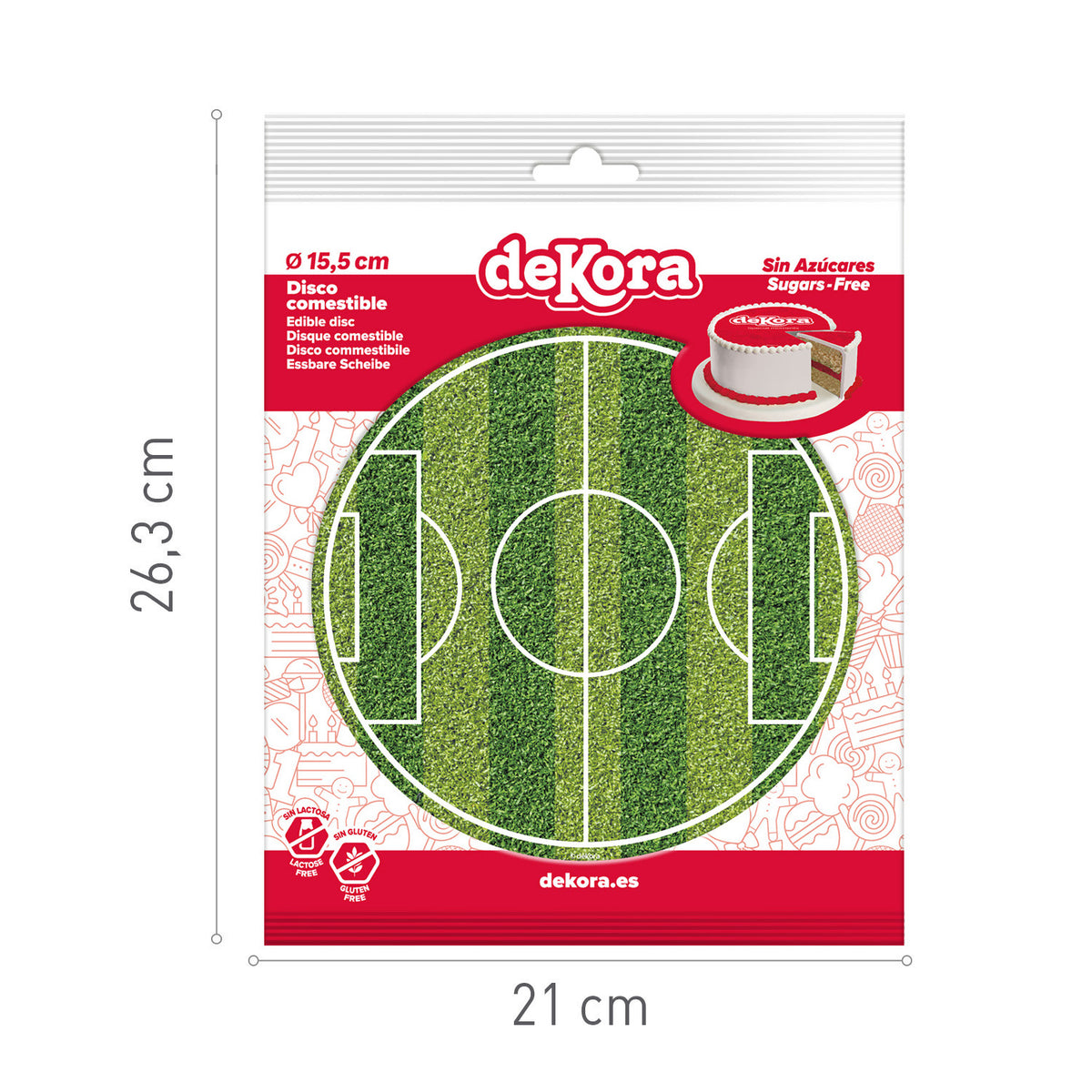 DISCO PARA TARTAS DE CAMPO DE FUTBOL DE 15.5 CM