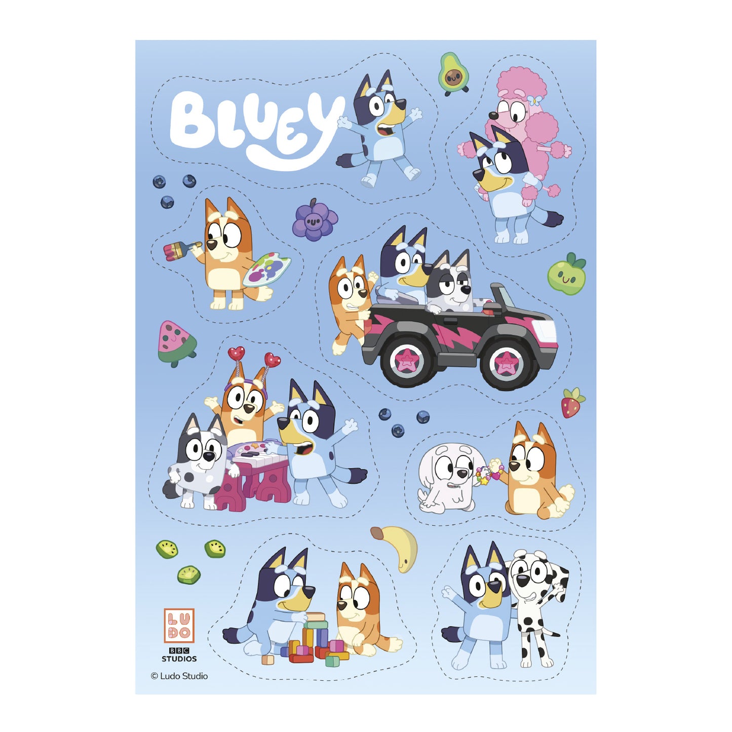 OBLEA PARA TARTAS DE BLUEY RECORTABLE