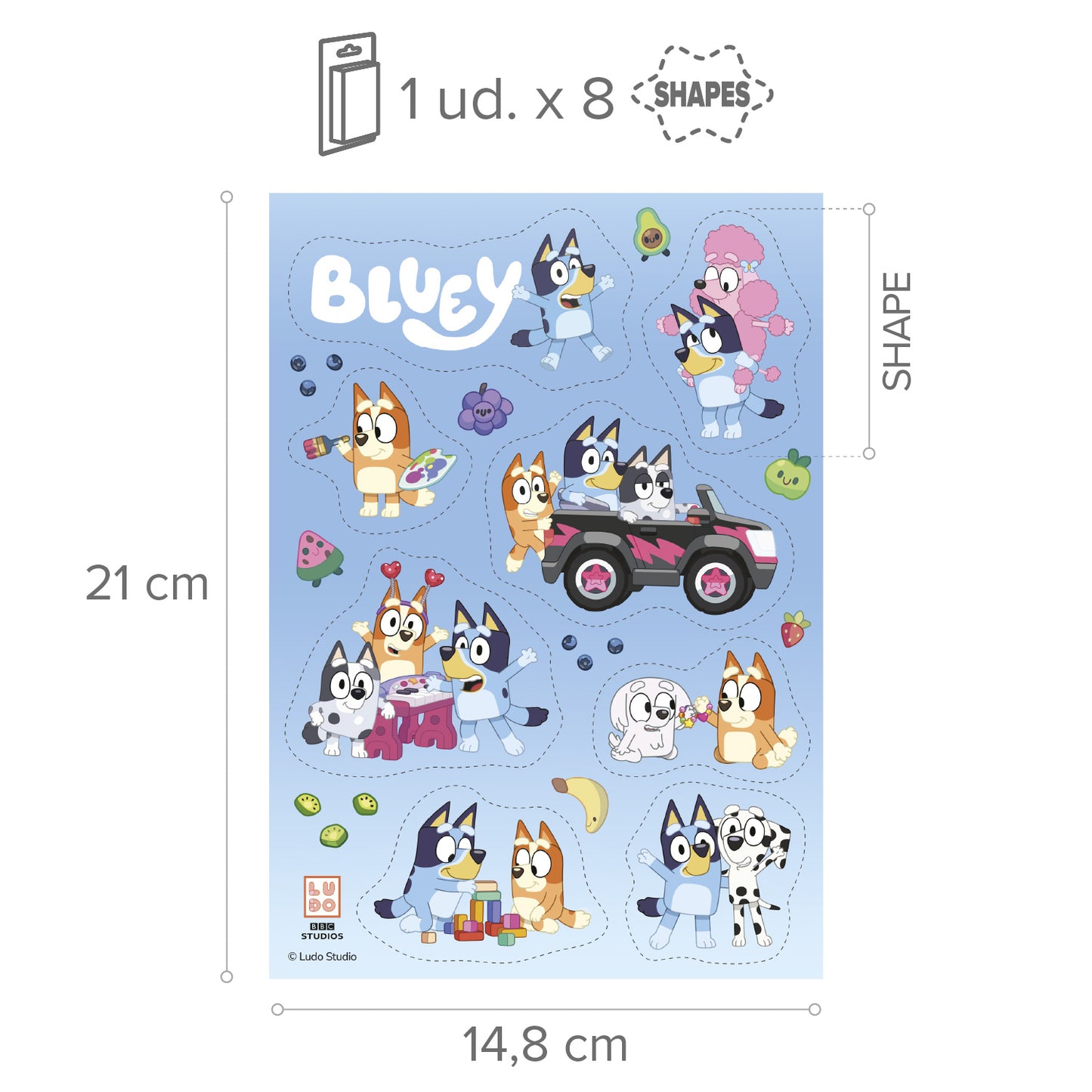 OBLEA PARA TARTAS DE BLUEY RECORTABLE