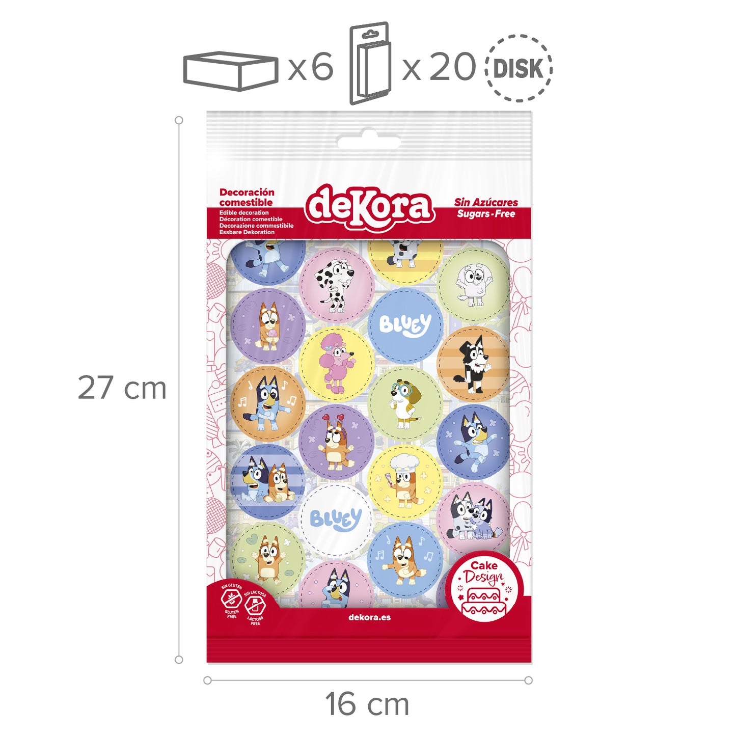 MINI DISCOS DE OBLEA DE BLUEY REDONDOS DE 3,4CM