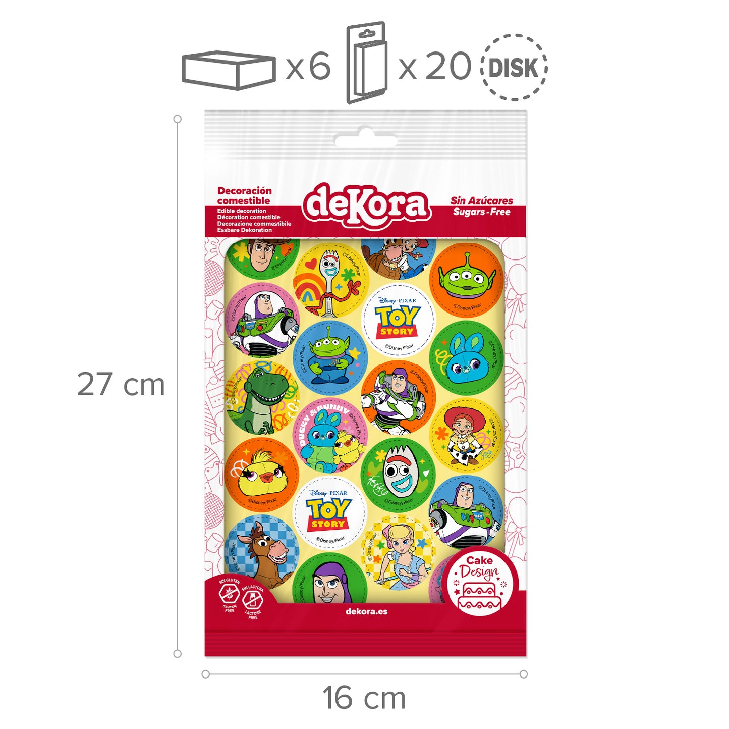 MINI DISCOS DE OBLEA DE TOY STORY REDONDOS DE 3,4CM