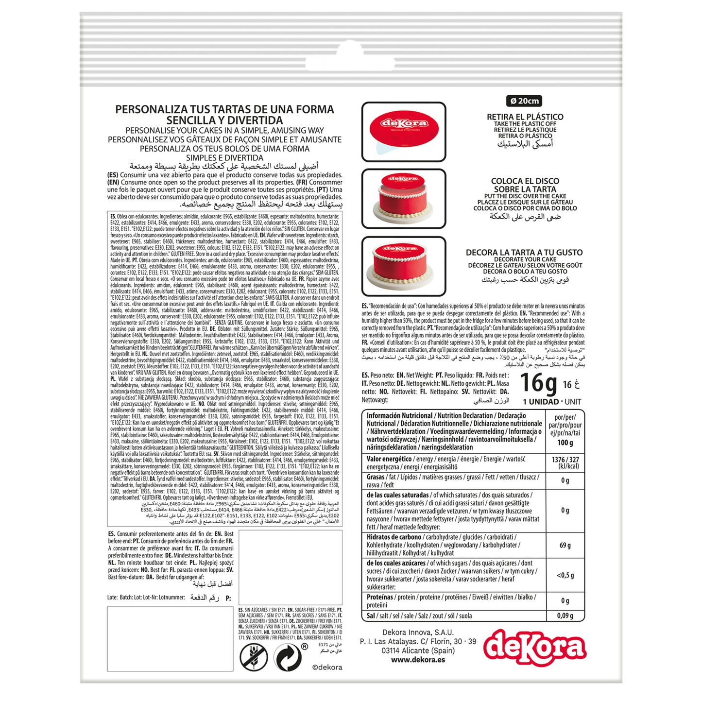 DISCO COMESTIBLE PARA TARTAS DE LOS VENGADORES DE 16CM