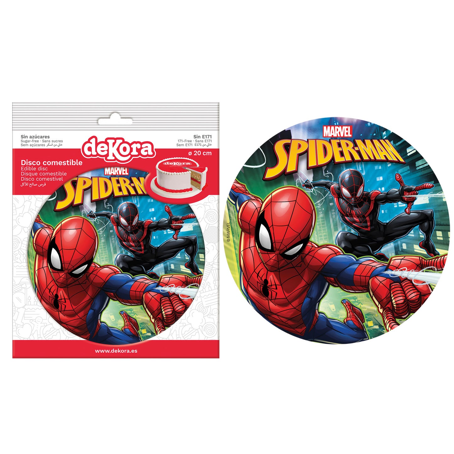 DISCO PARA TARTAS DE SPIDERMAN DE 20 CM