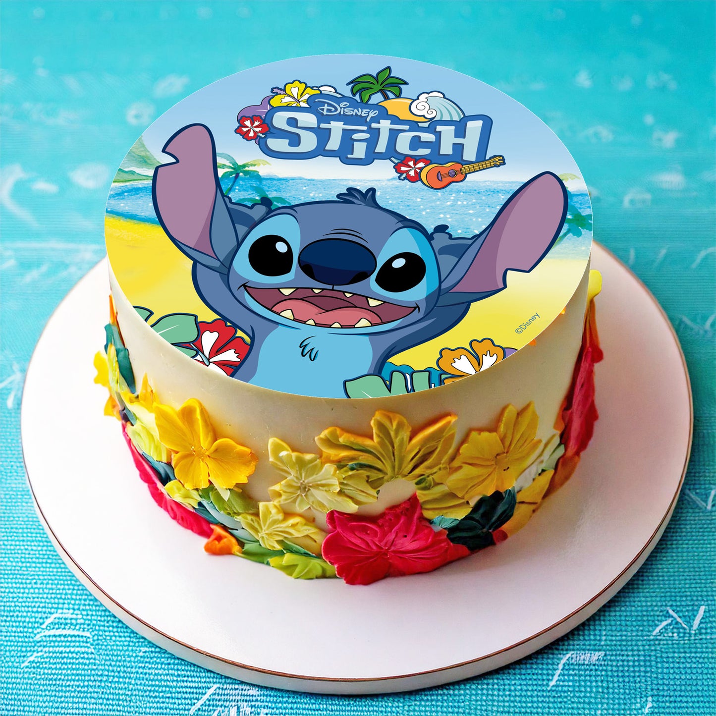 OBLEA PARA TARTAS DE STITCH REDONDA DE 20CM