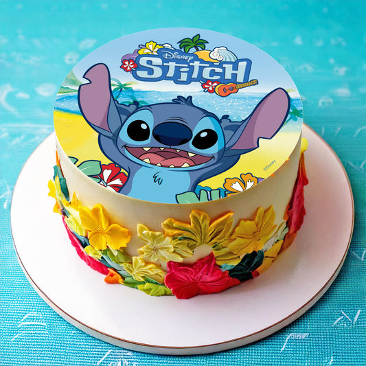 OBLEA PARA TARTAS DE STITCH REDONDA DE 20CM