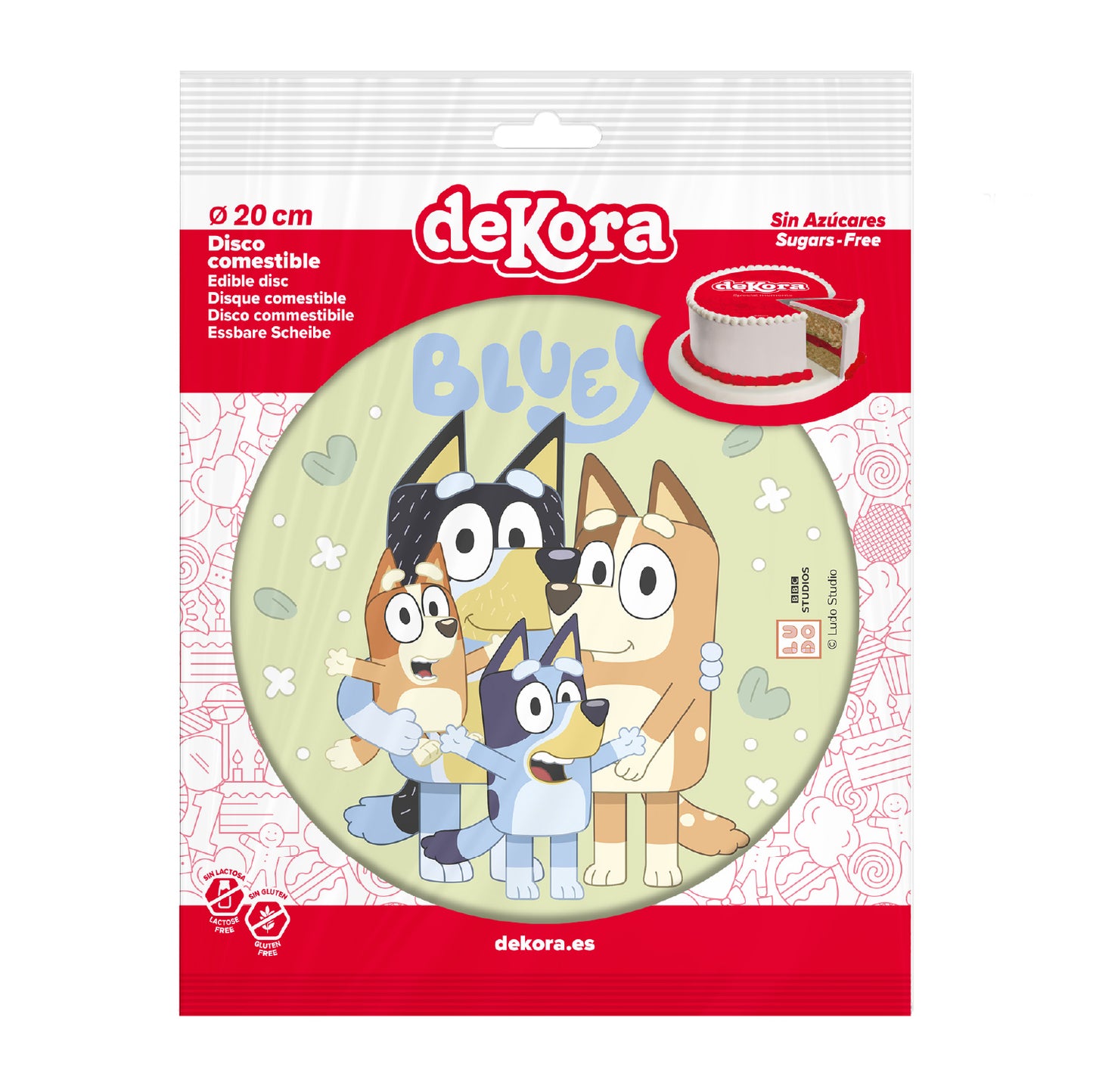 DISCO COMESTIBLE PARA TARTAS DE BLUEY 20CM