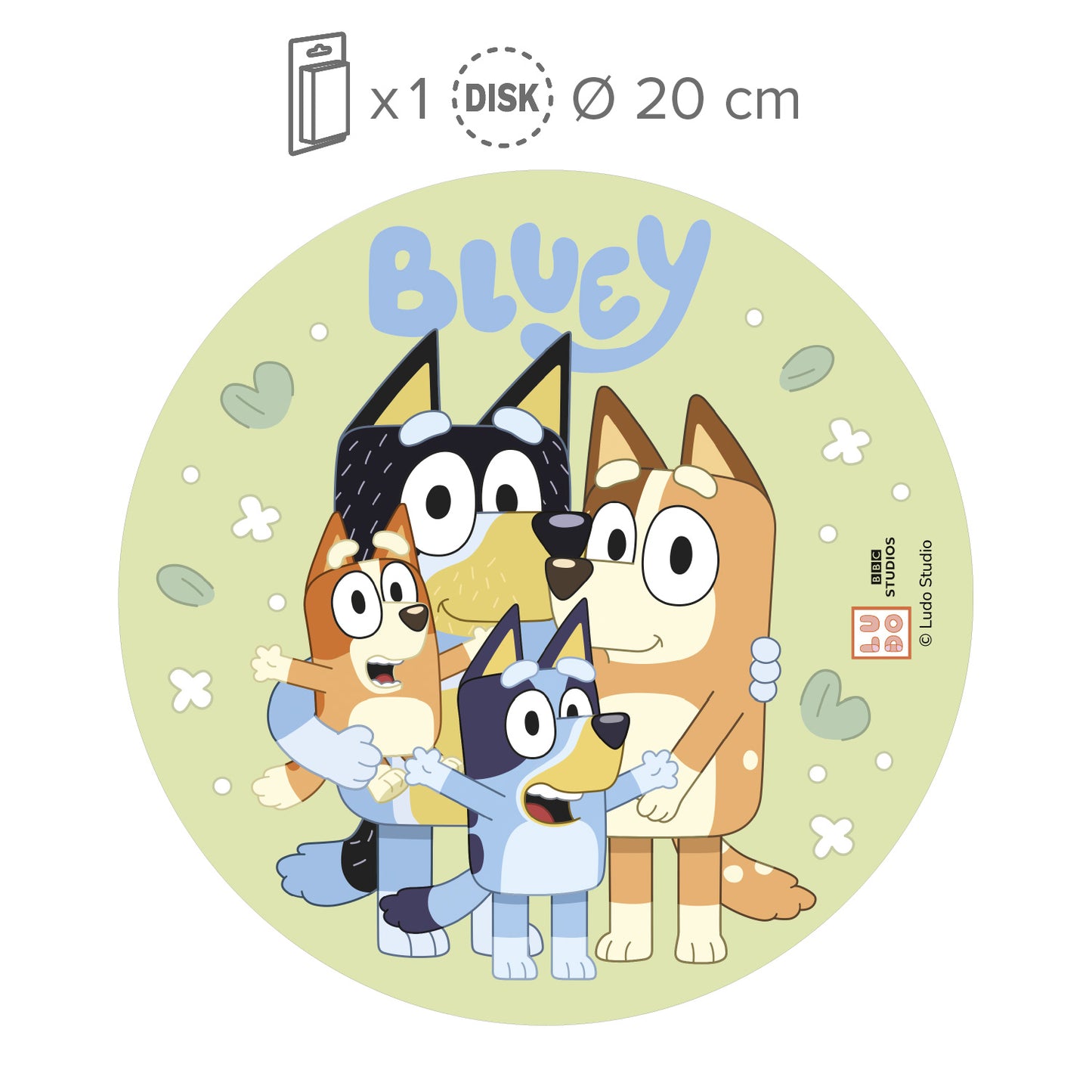 DISCO COMESTIBLE PARA TARTAS DE BLUEY 20CM