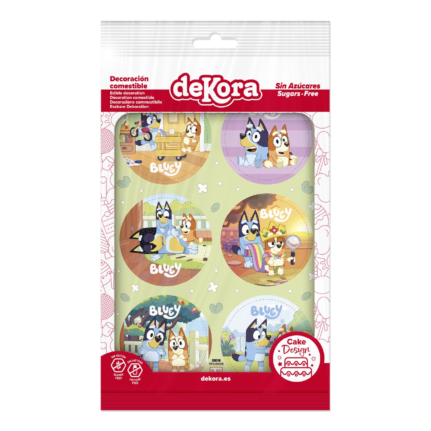 DISCOS COMESTIBLES DE BLUEY REDONDOS 6 UDS DE 5,8CM