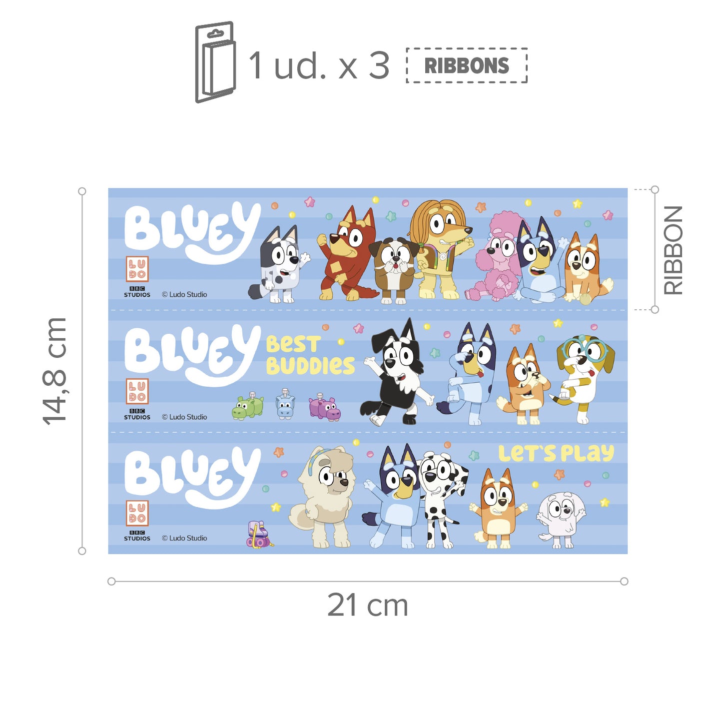 RIBBON DE BLUEY COMESTIBLE PARA TARTA