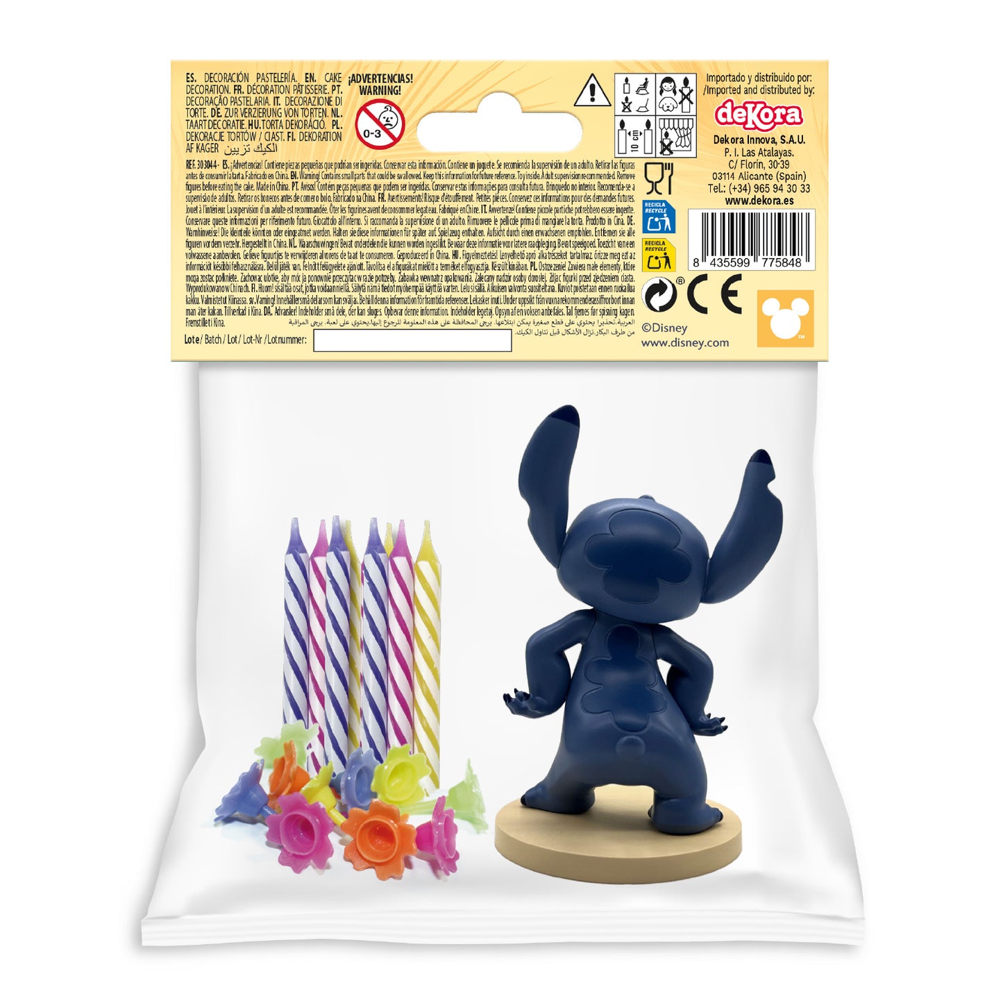 KIT VELAS Y FIGURA PVC STITCH FIGURA 9 CM