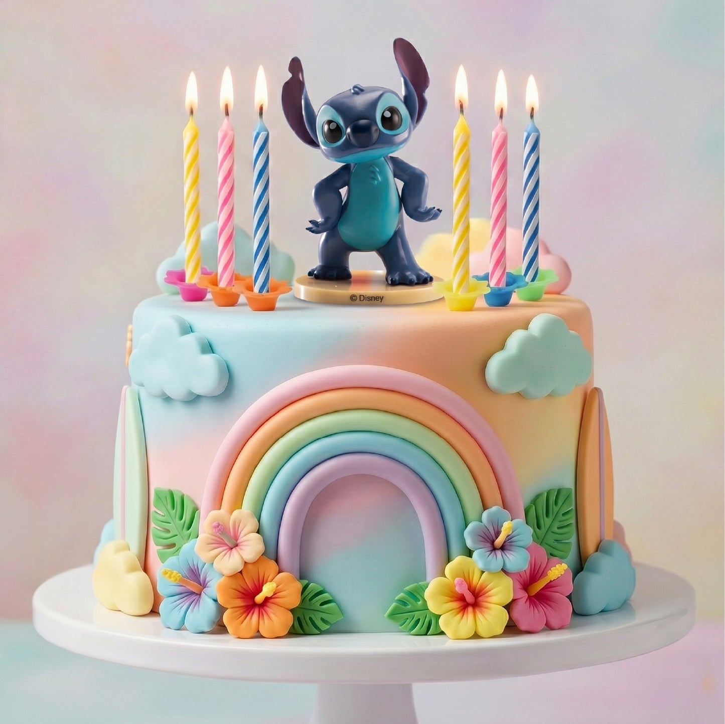 KIT VELAS Y FIGURA PVC STITCH FIGURA 9 CM