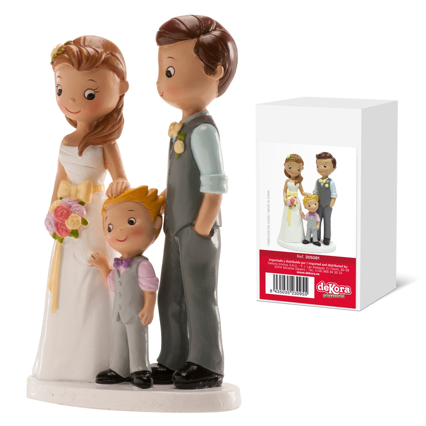 FIGURA TARTA BODA PAREJA CON NIÑO 16 CM
