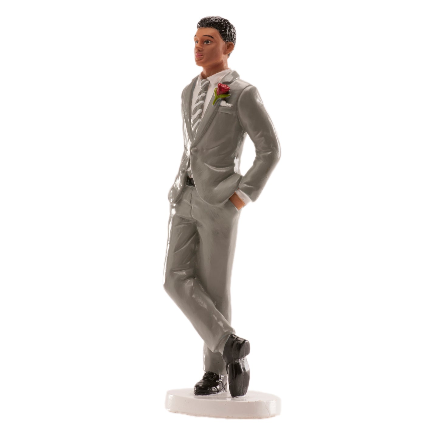 FIGURA TARTA BODA HOMBRE TRAJE GRIS CM