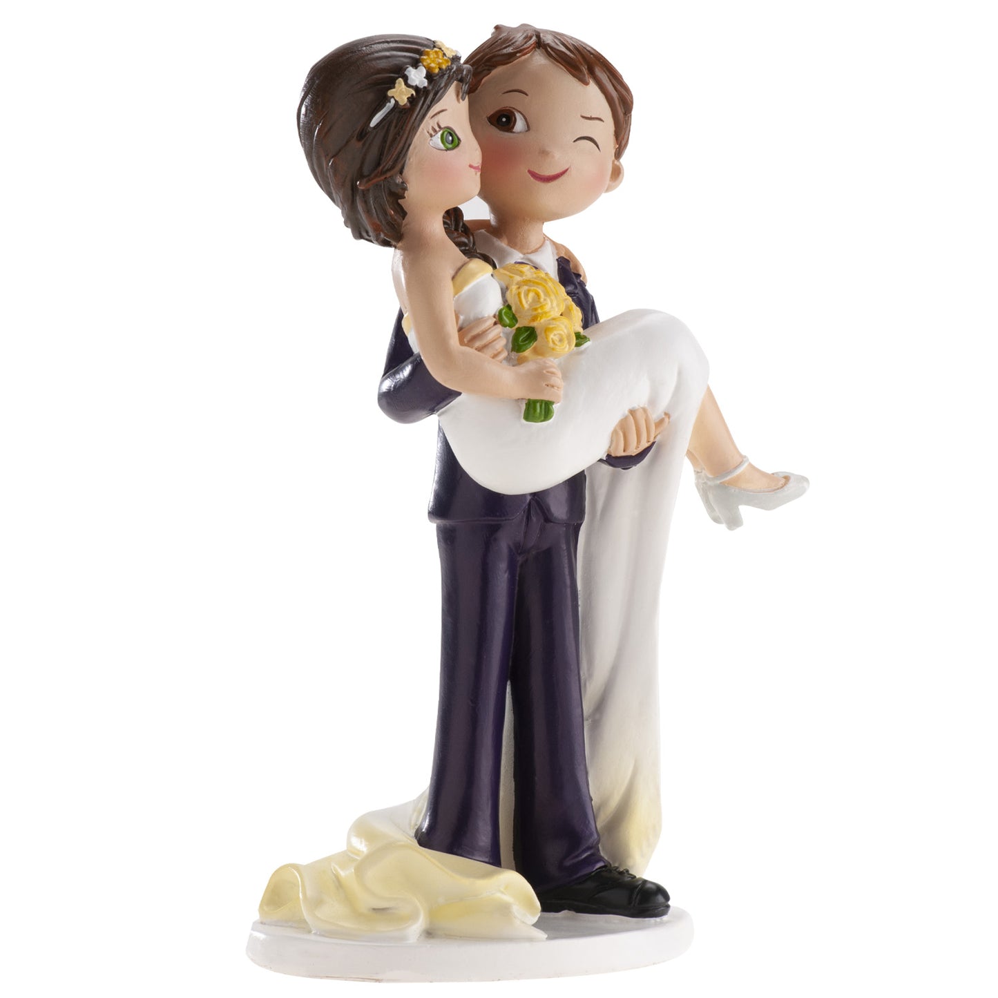 FIGURA TARTA BODA PAREJA GUIÑO 16 CM