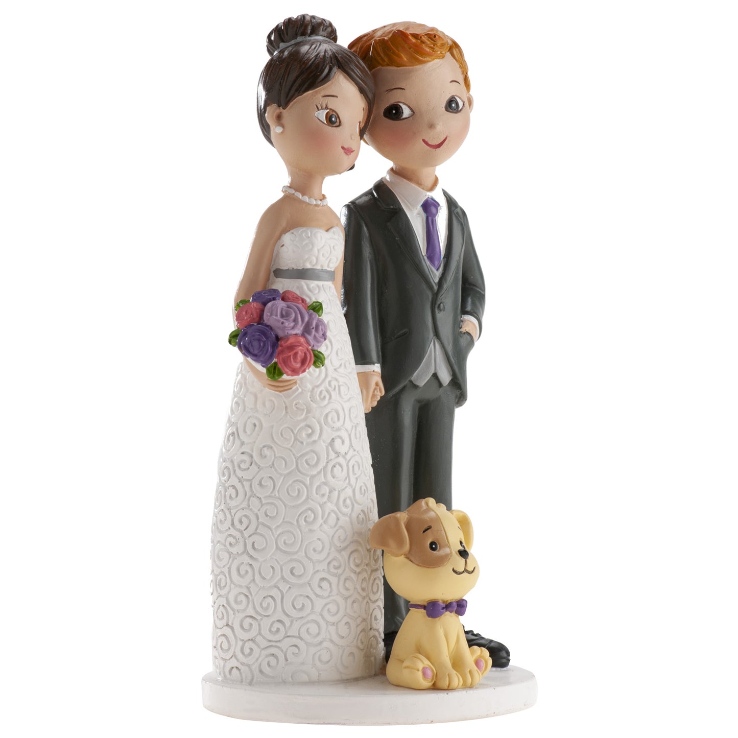 FIGURA TARTA BODA PAREJA CON PERRO 16 CM