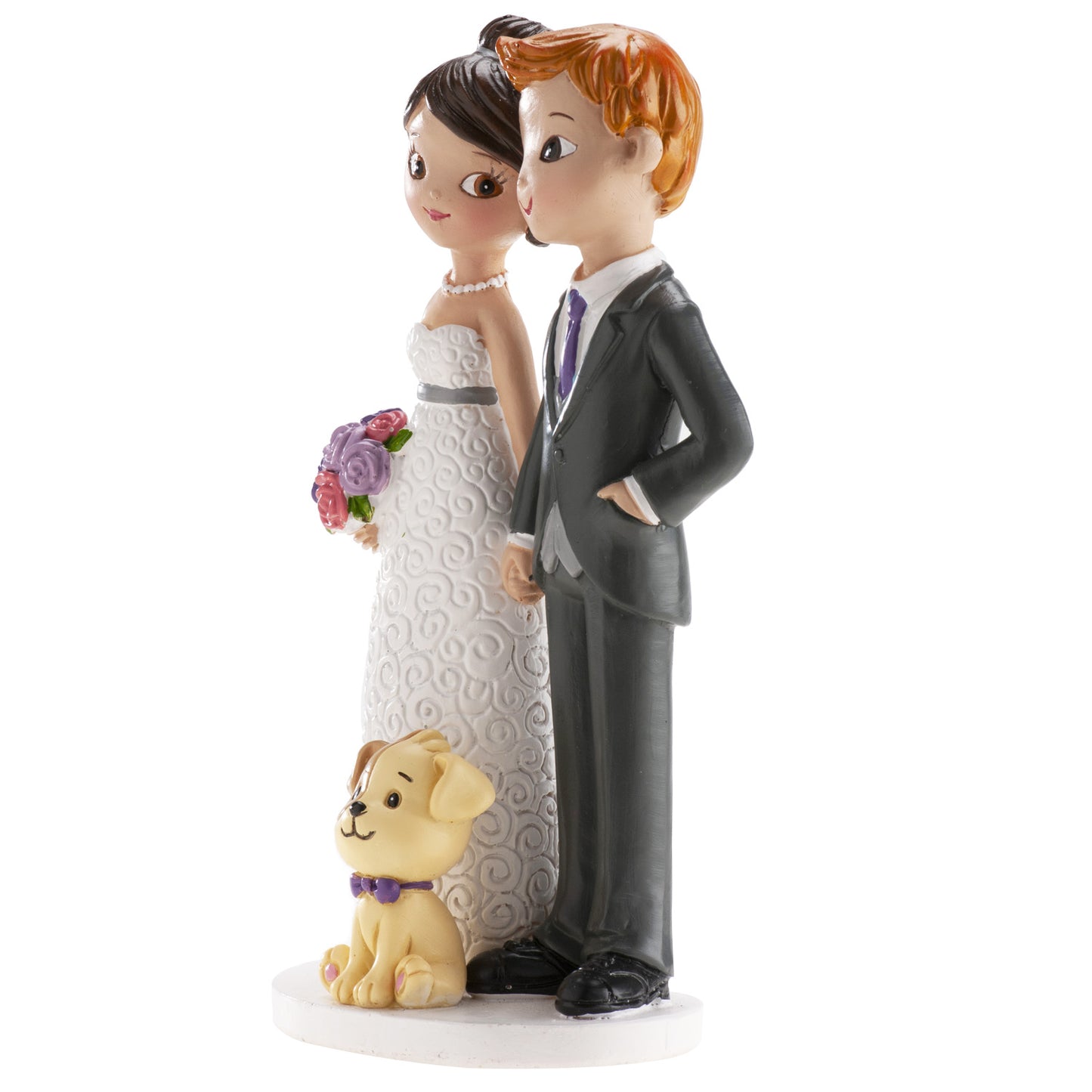 FIGURA TARTA BODA PAREJA CON PERRO 16 CM