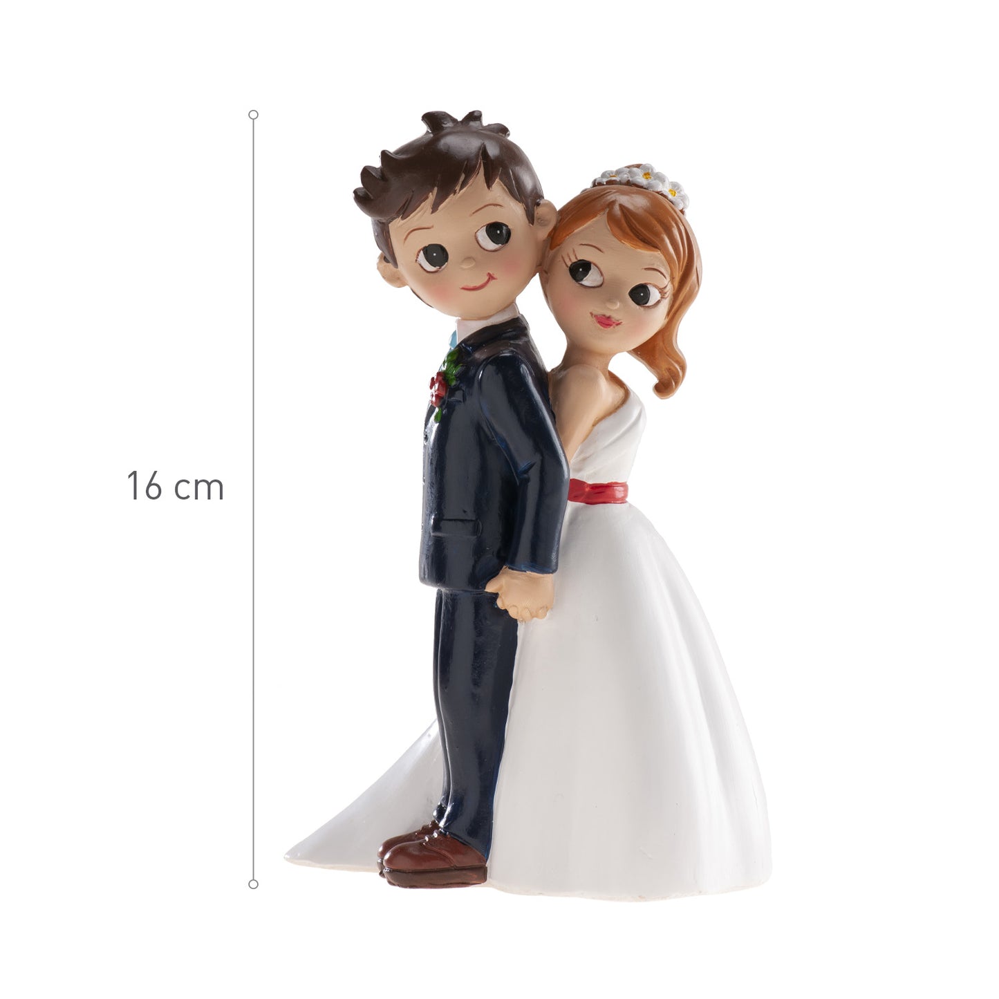 FIGURA TARTA BODA PAREJA ESPALDAS 16 CM