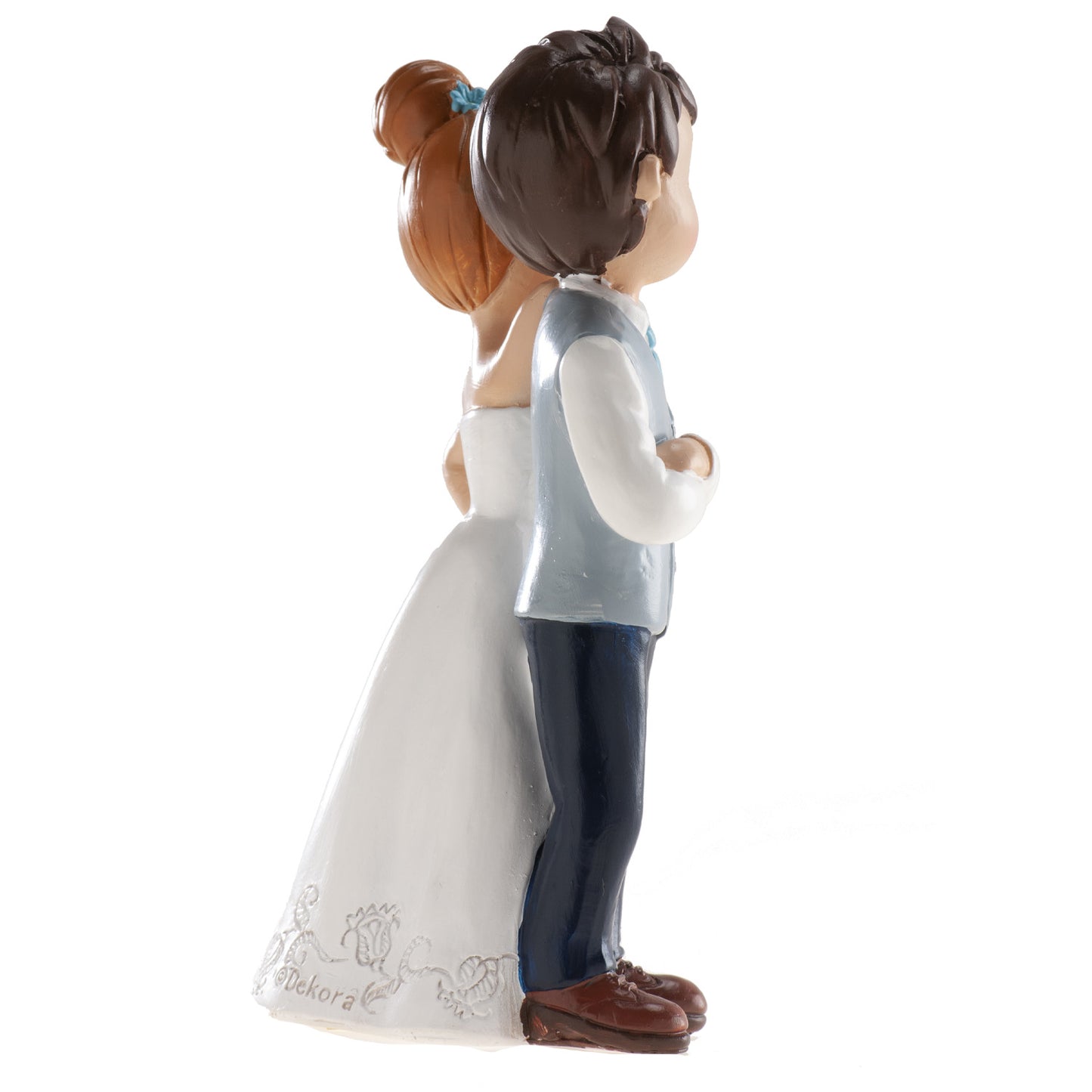 FIGURA TARTA BODA PAREJA CON FLOR 16 CM
