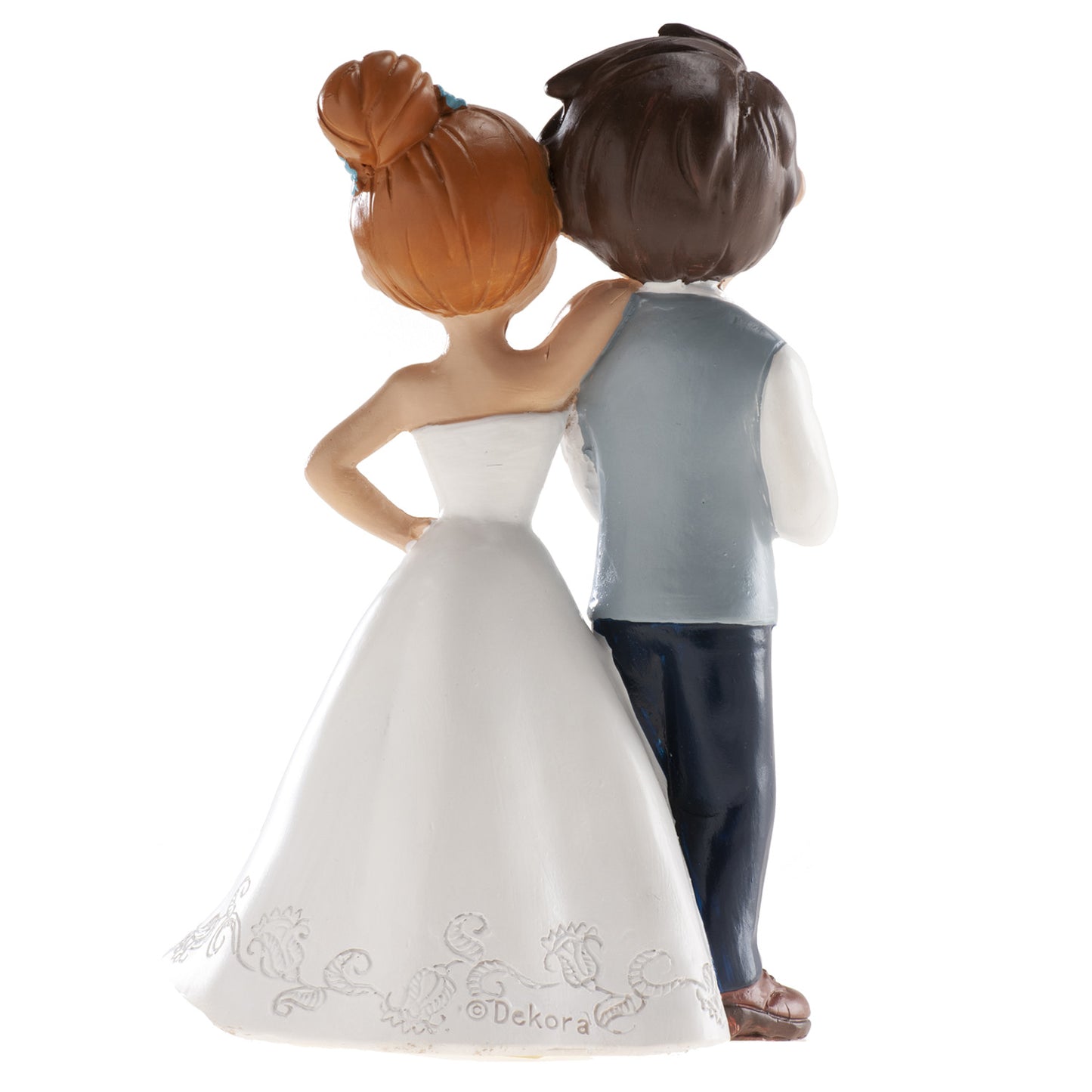 FIGURA TARTA BODA PAREJA CON FLOR 16 CM
