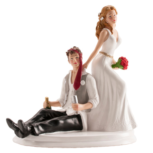 FIGURA TARTA BODA PAREJA BEBIDOS 20 CM